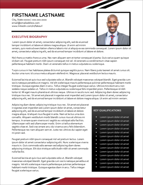 Bold Solutions Modern Executive Biography Template