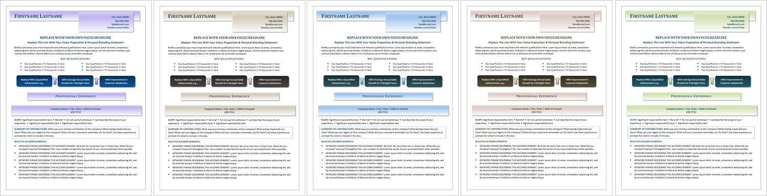 sophisticated template for resume color options