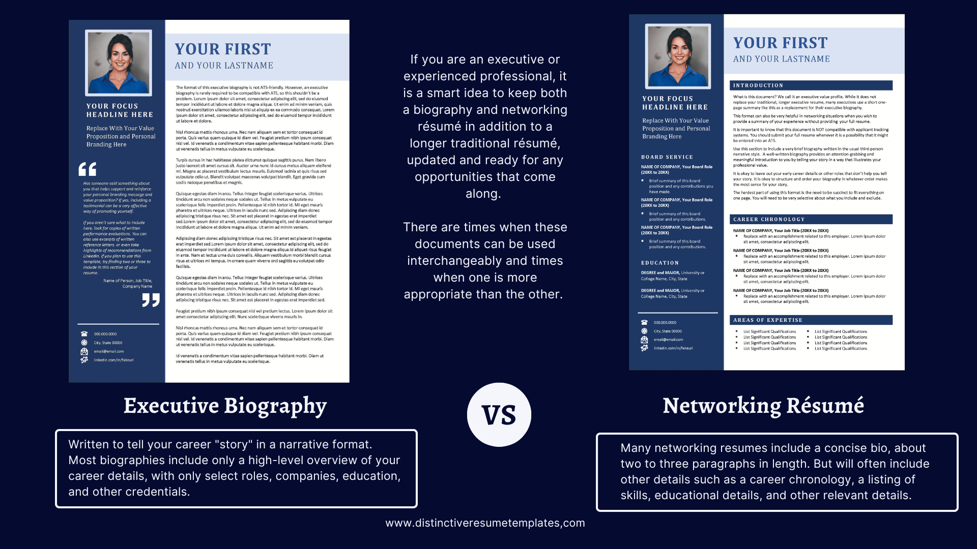 Example Networking Resume vs Executive Biography