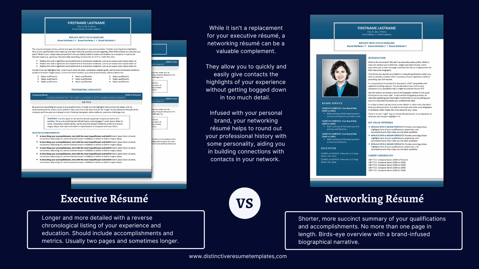 Example Networking Resume vs Executive Resume